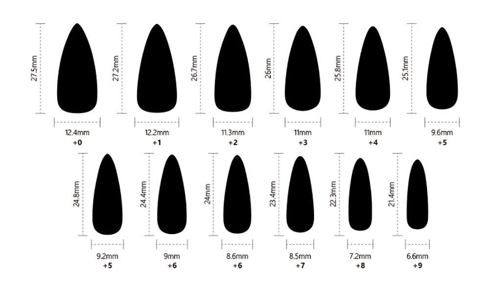 Almond-shape nail size