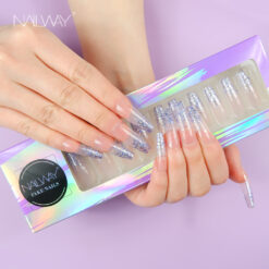 Glitter french nails tips (2)