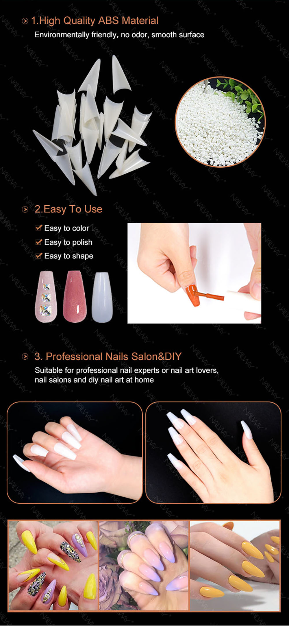 Half cover nail tips WSS167-N (5)