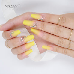 Laser box fake nails with diamond (14)