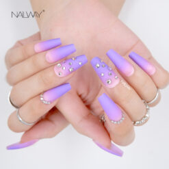 Laser box fake nails with diamond (16)