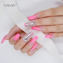 Laser box fake nails with diamond (17)