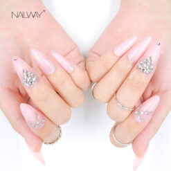 Laser box fake nails with diamond (2)