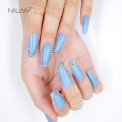 Laser box fake nails with diamond (5)