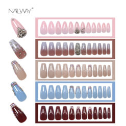 Laser box fake nails with diamond (6)