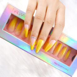 Laser box long coffin fake nails (8)