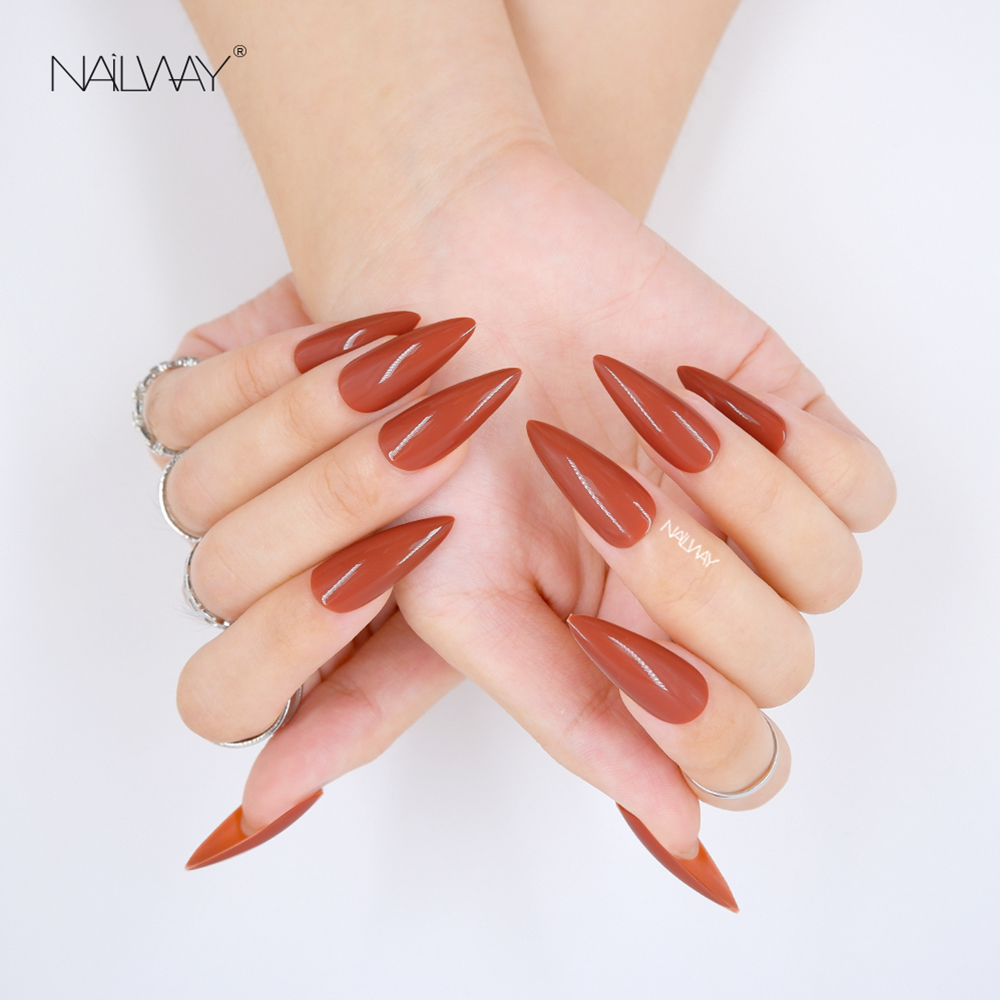 Solid Color false nails (4)