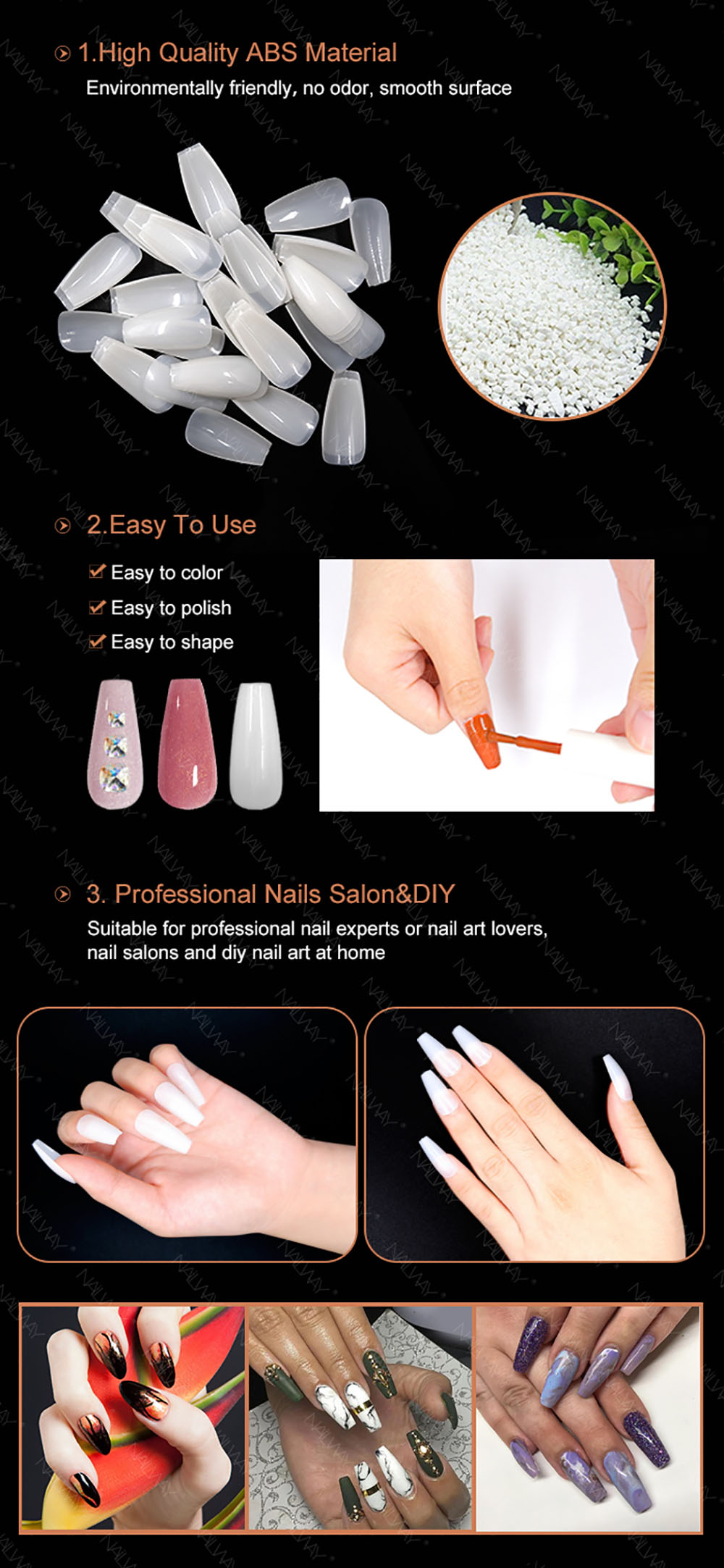 long coffin nails tips pic WSS117-N (4)
