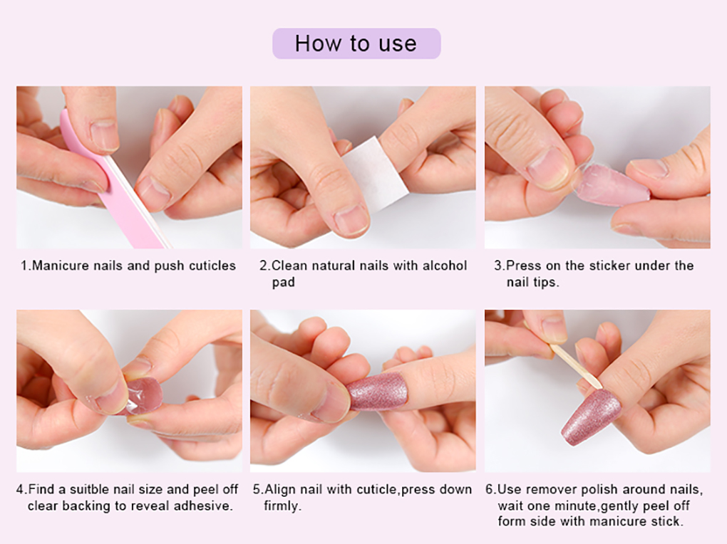 Application method of press on nails(2)
