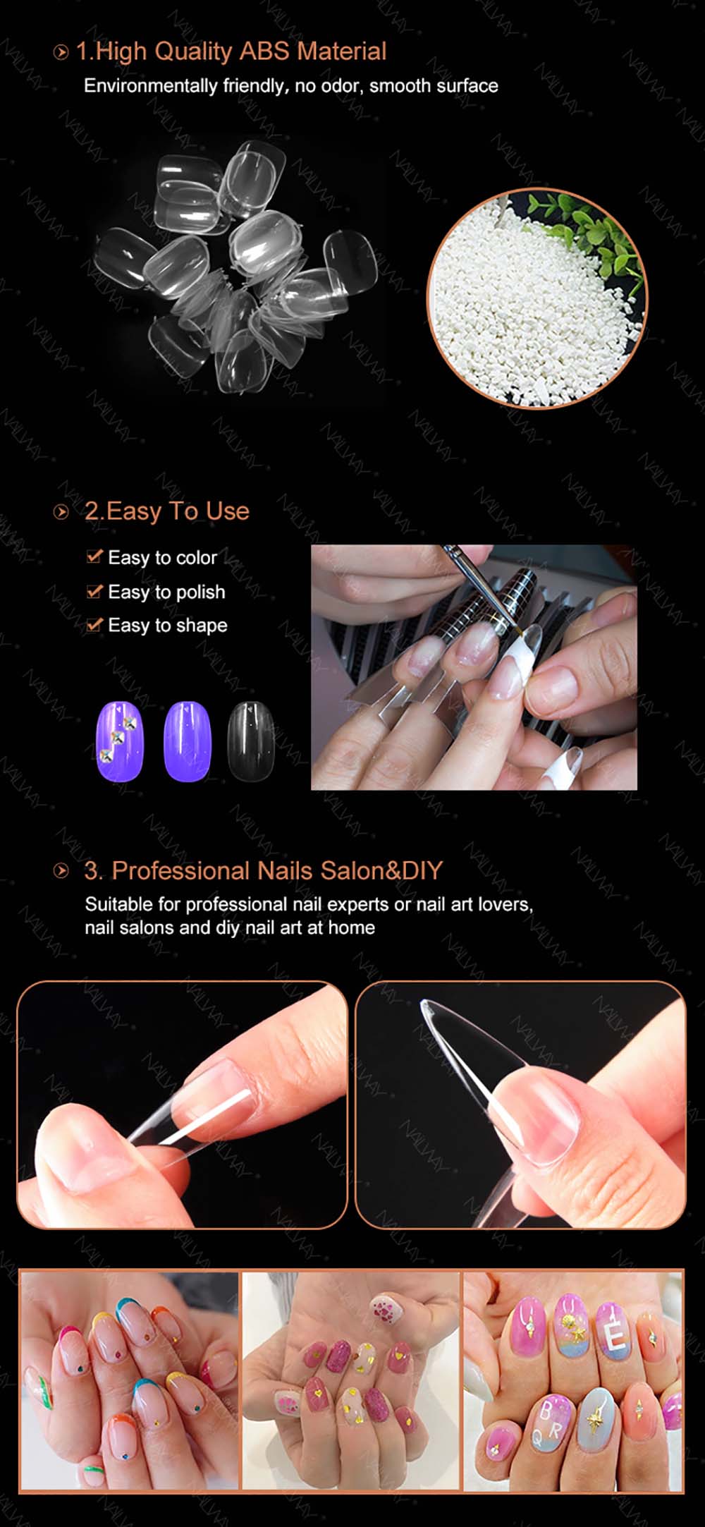 almond nail tips WSS113-C