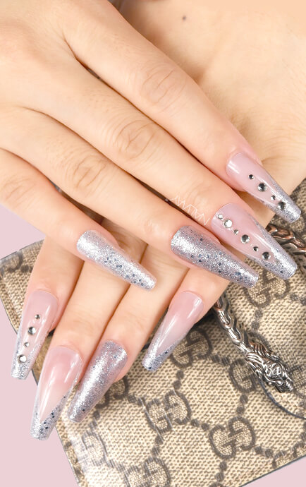 Long Coffin Fake Nails 1