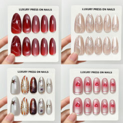 Nailway Hot Sale 10Pcs Soft Gel Fashion Design Glossy Cat Eye Fake Nails