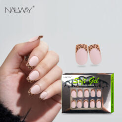 Nailway Short Square Matte Nail Tip Leopard Print Soft Gel Press On Nails