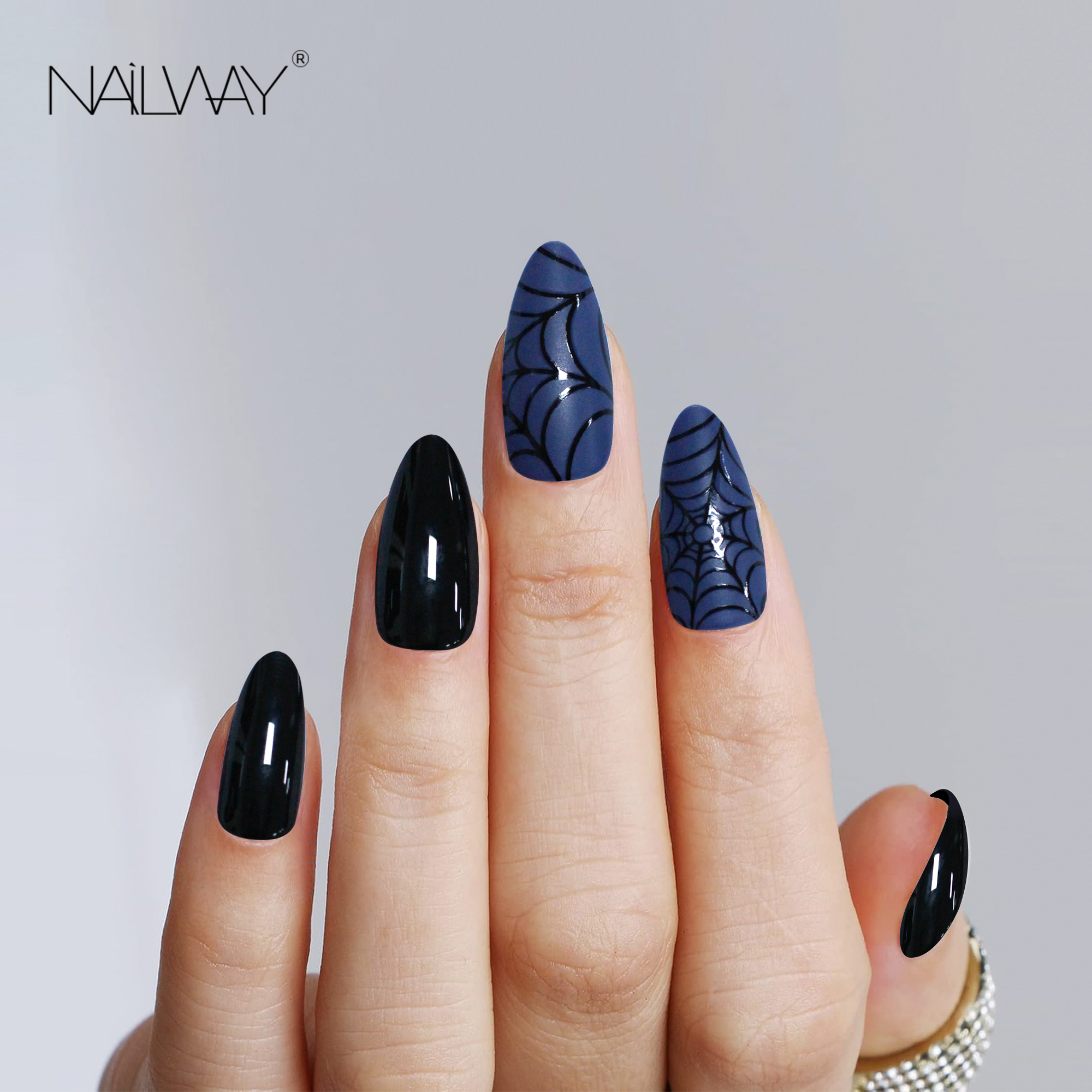 Custom 24Pcs 12Sizes Halloween Style Long Stiletto False Nails Wholesale Artificial Nails - Image 2