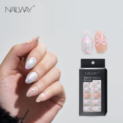 Nailway Butterfly Design 24Pcs 12Sizes ABS Material Flexible French Press On Nails Artificial Fingernails