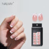 Hot Selling ABS Full Cover 24Pcs 12 Sizes Pink Color White Tip Short Square Press On Nails