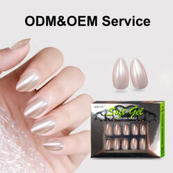 Instant Manicure Full Cover 30Pcs 15 Sizes Laser Mirror Effect Stiletto Fake Nail Press On Nails