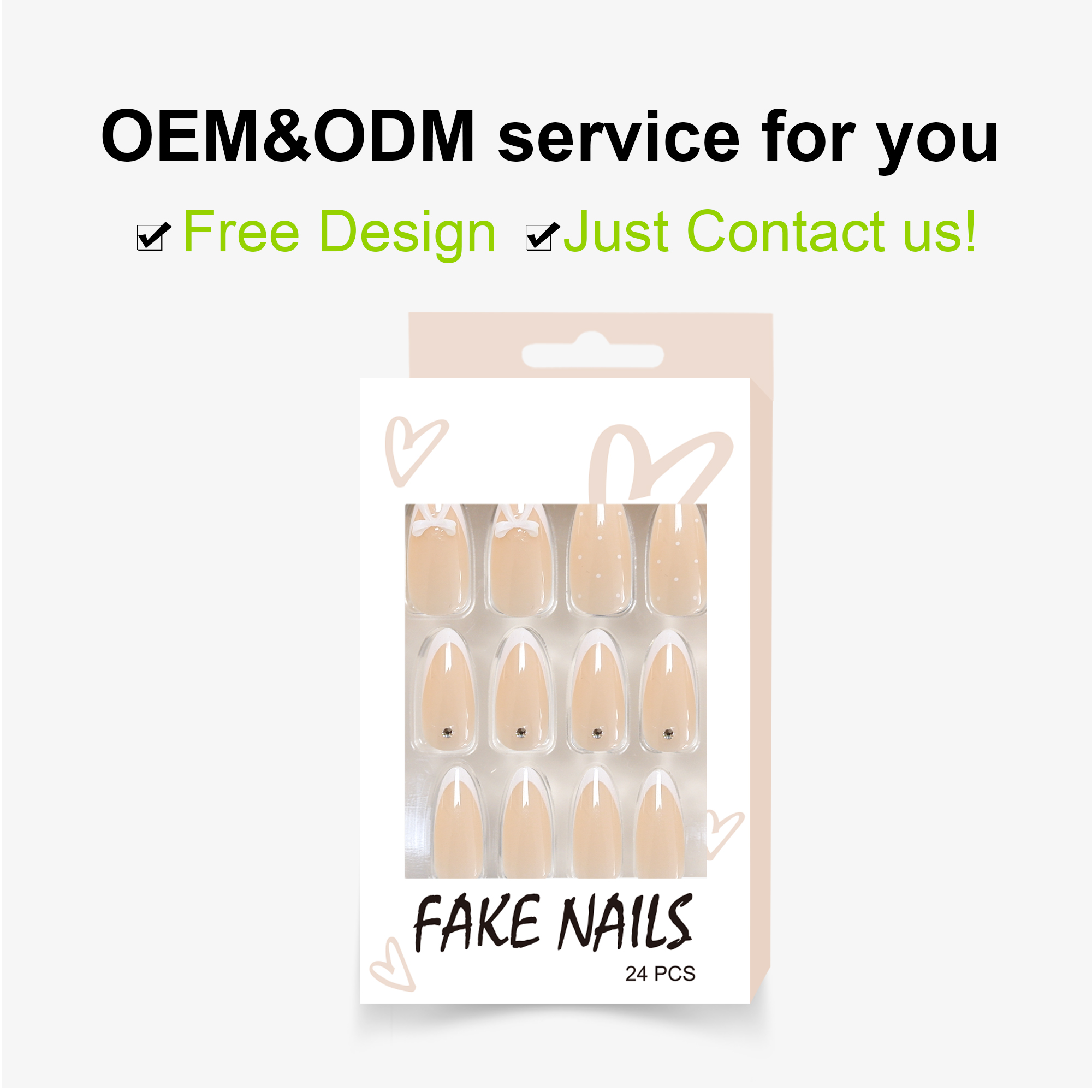 Nailway Instant Manicure 24Pcs 12Sizes Full Cover Glossy White Nail Tip French Press On Nails - Image 3