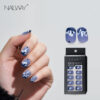 Nailway High Quality Deep Blue Color Halloween Style Short Square Artificial Fingernails