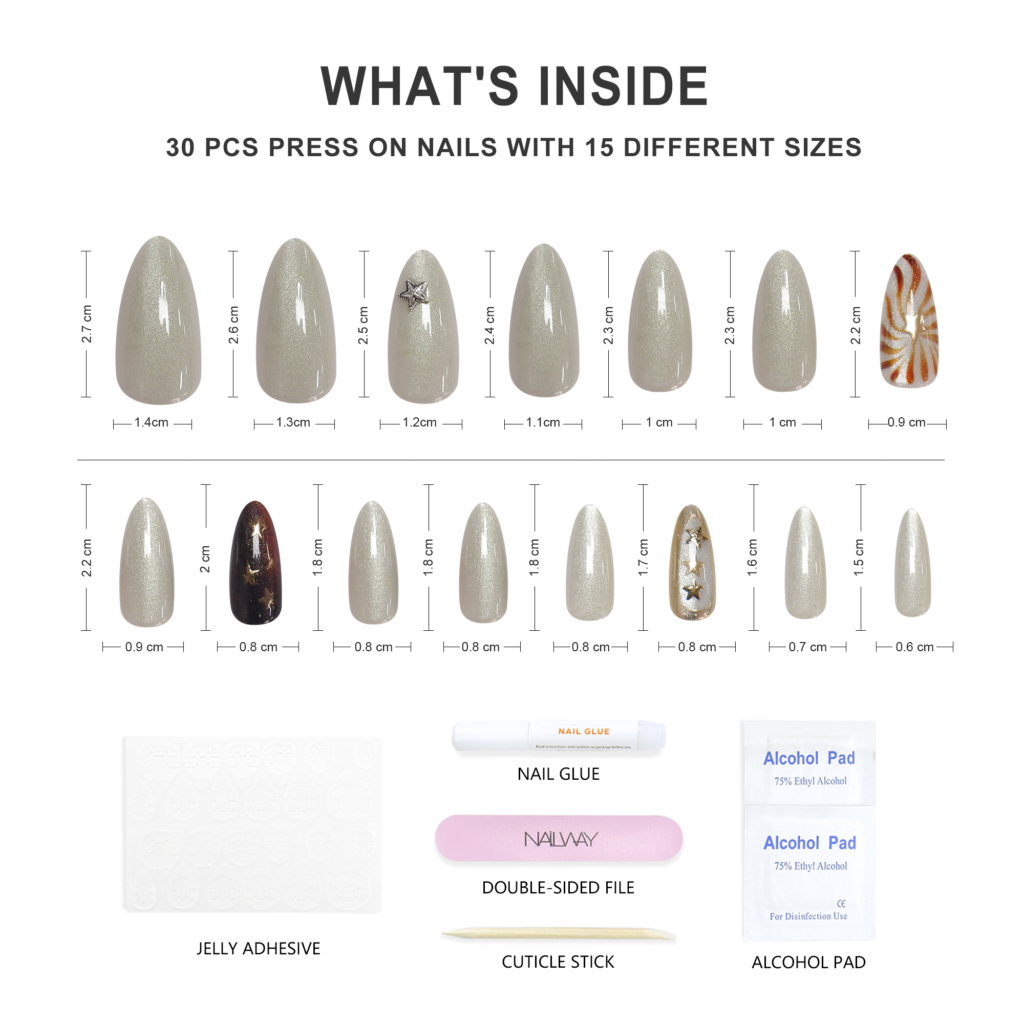 Long Lasting Time High Quality Glossy Shiny Star Design Long Stiletto Cat Eye Finger Nails - Image 2