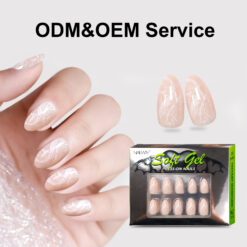 Hot Sale 30Pcs 15Sizes Full Cover Glossy Marble Print Almond Press On Nails