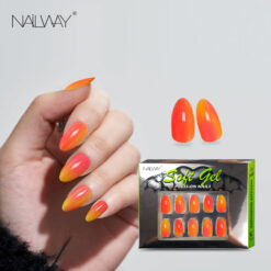 Nailway Custom Almond Glossy Soft Gel/PMMA 30Pcs 15Sizes Artificial Fingernails